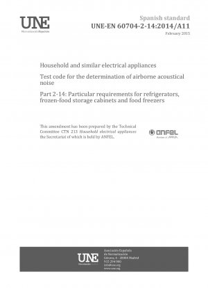 Elektrische Haushaltsgeräte und ähnliche Geräte – Prüfvorschriften zur Bestimmung von Luftschallgeräuschen – Teil 2-14: Besondere Anforderungen für Kühlschränke, Tiefkühlschränke und Lebensmittelgefrierschränke