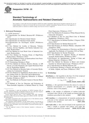 Standardterminologie aromatischer Kohlenwasserstoffe und verwandter Chemikalien