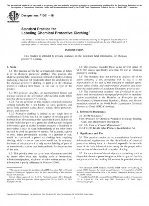 Standardpraxis zur Kennzeichnung von Chemikalienschutzkleidung