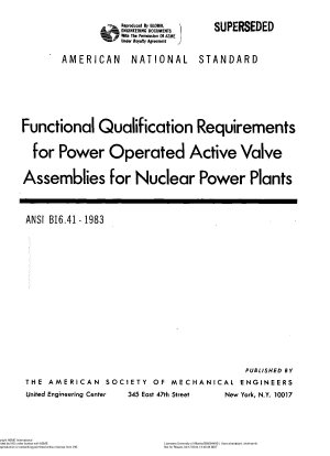 Funktionsqualifikationsanforderungen für kraftbetriebene aktive Ventilbaugruppen für Kernkraftwerke