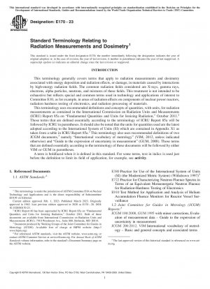 Standardterminologie in Bezug auf Strahlungsmessungen und Dosimetrie