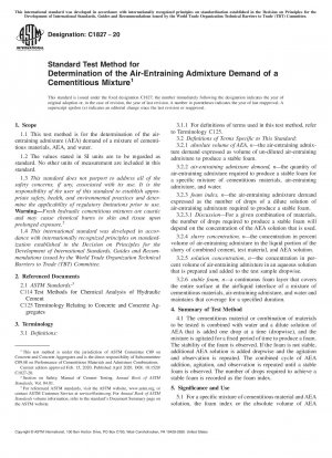 Standardtestverfahren zur Bestimmung des Bedarfs an luftporenbildenden Zusatzmitteln einer zementären Mischung