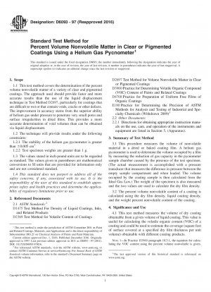 Standardtestmethode für den Volumenanteil nichtflüchtiger Stoffe in klaren oder pigmentierten Beschichtungen unter Verwendung eines Heliumgas-Pyknometers