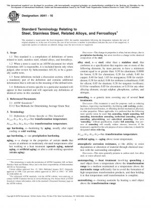 Standardterminologie in Bezug auf Stahl, Edelstahl, verwandte Legierungen und Ferrolegierungen