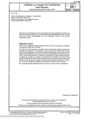 Leitfaden zum Ausdruck der Messunsicherheit; Deutsche Fassung ENV 13005:1999