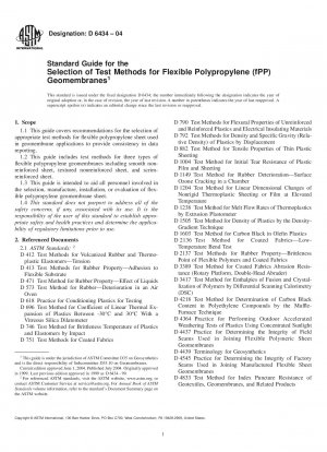 Standardhandbuch für die Auswahl von Testmethoden für Geomembranen aus flexiblem Polypropylen (fPP).