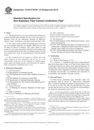 Standardspezifikation für asbestfreie Faserzement-Untergrundrohre
