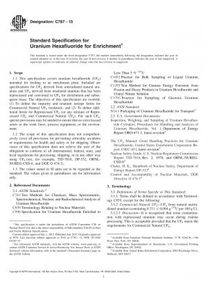 Standardspezifikation für Uranhexafluorid zur Anreicherung