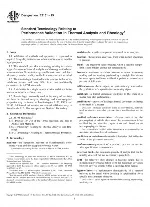 Standardterminologie zur Leistungsvalidierung in der thermischen Analyse und Rheologie