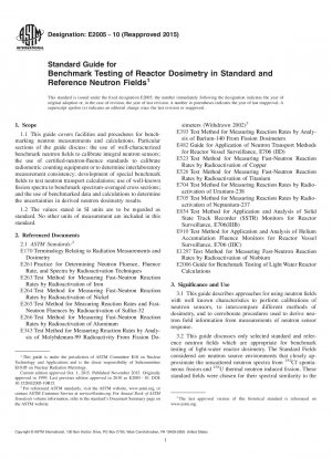 Standardhandbuch für Benchmark-Tests der Reaktordosimetrie in Standard- und Referenz-Neutronenfeldern