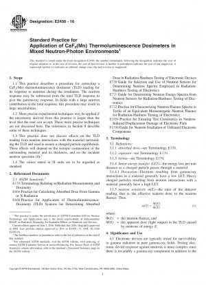 Standardpraxis für die Anwendung von CaF2(Mn)-Thermolumineszenzdosimetern in gemischten Neutronen-Photonen-Umgebungen