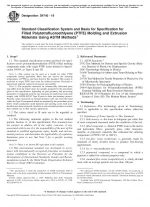 Standardklassifizierungssystem und Grundlage für die Spezifikation für Form- und Extrusionsmaterialien aus gefülltem Polytetrafluorethylen (PTFE) unter Verwendung von ASTM-Methoden