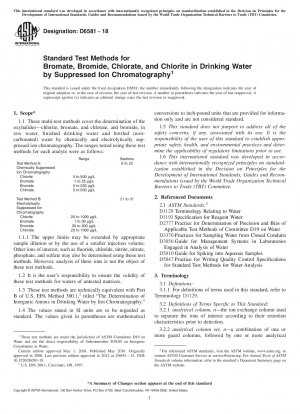 Standardtestmethoden für Bromat, Bromid, Chlorat und Chlorit in Trinkwasser durch unterdrückte Ionenchromatographie