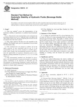 Standardtestmethode für die Hydrolysestabilität von Hydraulikflüssigkeiten (Getränkeflaschenmethode)