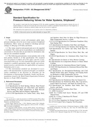 Standardspezifikation für Druckminderventile für Wassersysteme an Bord