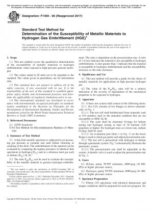 Standardtestmethode zur Bestimmung der Anfälligkeit metallischer Werkstoffe gegenüber Wasserstoffgasversprödung (HGE)