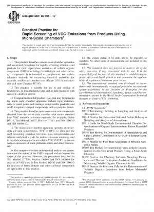 Standardpraxis für die schnelle Überprüfung von VOC-Emissionen aus Produkten unter Verwendung von Kammern im Mikromaßstab