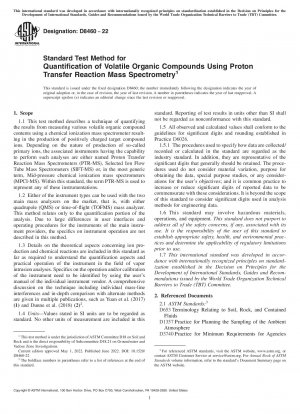 Standardtestmethode zur Quantifizierung flüchtiger organischer Verbindungen mittels Protonentransferreaktions-Massenspektrometrie
