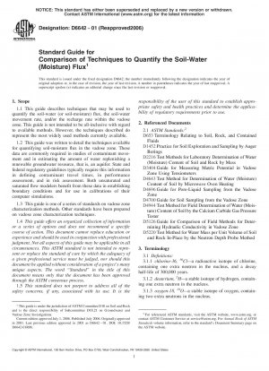 Standardhandbuch zum Vergleich von Techniken zur Quantifizierung des Boden-Wasser-(Feuchtigkeits-)Flusses