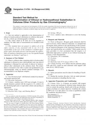 Standardtestmethode zur Bestimmung der Ethoxyl- oder Hydroxyethoxylsubstitution in Celluloseetherprodukten durch Gaschromatographie