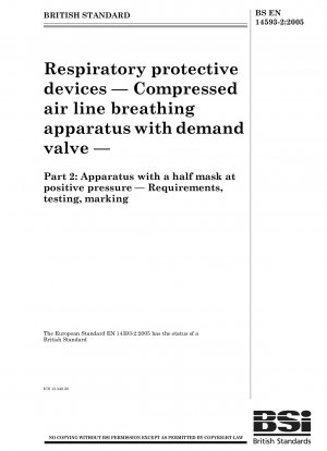 Atemschutzgeräte - Druckluft-Schlauchgeräte mit Lungenautomat - Geräte mit Halbmaske bei Überdruck - Anforderungen, Prüfung, Kennzeichnung
