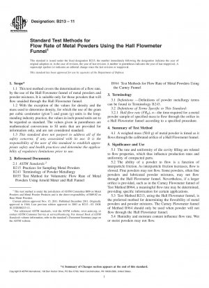 Standardtestmethoden für die Durchflussrate von Metallpulvern unter Verwendung des Hall-Flowmeter-Trichters