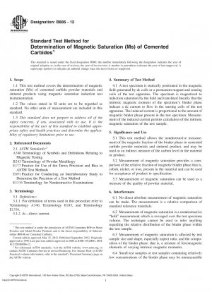 Standardtestmethode zur Bestimmung der magnetischen Sättigung (Ms) von Hartmetallen