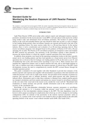 Standardhandbuch zur Überwachung der Neutronenexposition von LWR-Reaktordruckbehältern