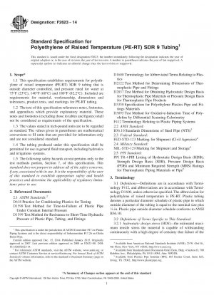 Standardspezifikation für SDR 9-Schläuche aus Polyethylen für erhöhte Temperaturen (PE-RT).