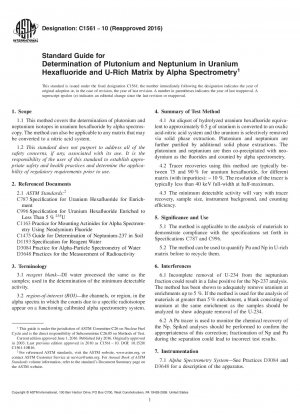 Standardhandbuch zur Bestimmung von Plutonium und Neptunium in Uranhexafluorid und U-reicher Matrix mittels Alpha-Spektrometrie