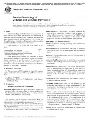 Standardterminologie von Cellulose und Cellulosederivaten