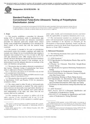 Standardpraxis für die konventionelle Puls-Echo-Ultraschallprüfung von Polyethylen-Elektroschweißverbindungen