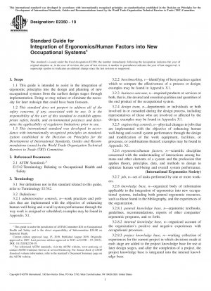 Standardhandbuch zur Integration von Ergonomie/menschlichen Faktoren in neue Arbeitssysteme