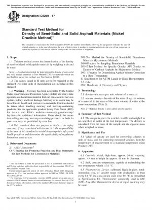 Standardtestmethode für die Dichte von halbfesten und festen Asphaltmaterialien (Nickeltiegelmethode)