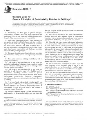 Standardhandbuch für allgemeine Grundsätze der Nachhaltigkeit in Bezug auf Gebäude