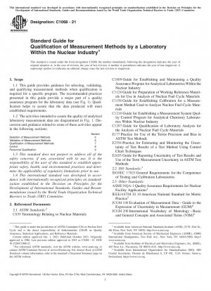 Standardhandbuch für die Qualifizierung von Messmethoden durch ein Labor in der Nuklearindustrie