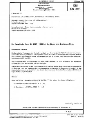 Luft- und Raumfahrt - Schaftmuttern, selbstsichernd, gezahnt - Montageablauf; Deutsche Fassung EN 3064:1996