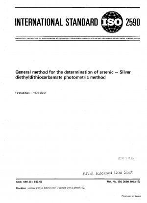 Allgemeine Methode zur Bestimmung von Arsen; photometrische Methode mit Silberdiethyldithiocarbamat