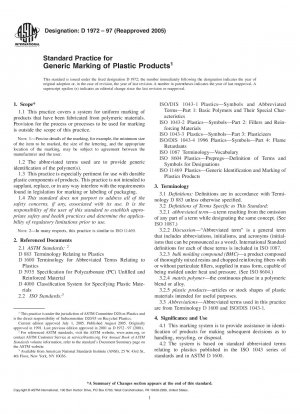 Standardpraxis für die allgemeine Kennzeichnung von Kunststoffprodukten