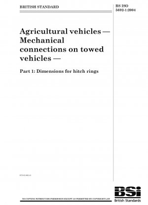 Landwirtschaftliche Fahrzeuge - Mechanische Verbindungen an gezogenen Fahrzeugen - Abmessungen für Kupplungsösen