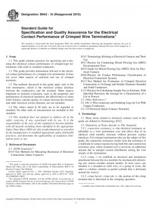 Standardhandbuch zur Spezifikation und Qualitätssicherung der elektrischen Kontaktleistung von Crimp-Kabelanschlüssen