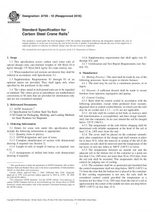 Standardspezifikation für Kranschienen aus Kohlenstoffstahl
