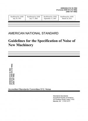 Richtlinien zur Spezifikation des Lärms neuer Maschinen ASA 107
