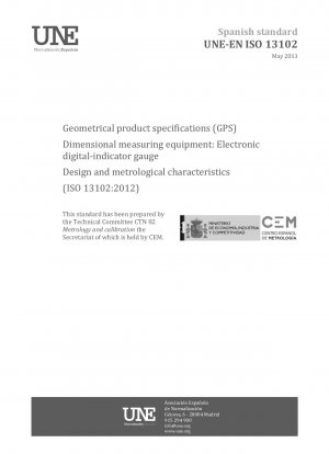Geometrische Produktspezifikationen (GPS) – Maßmessgeräte: Elektronisches Digitalanzeigemessgerät – Design und messtechnische Eigenschaften (ISO 13102:2012)