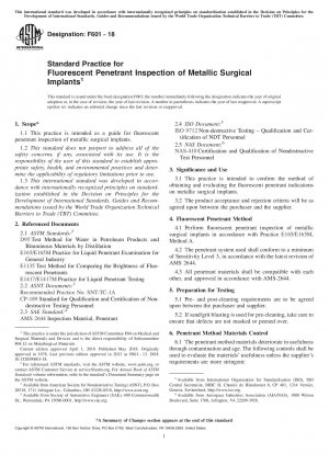 Standardpraxis für die fluoreszierende Eindringprüfung metallischer chirurgischer Implantate
