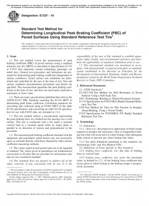 Standardtestmethode zur Bestimmung des Längsspitzenbremskoeffizienten (PBC) von gepflasterten Oberflächen unter Verwendung eines Standardreferenztestreifens