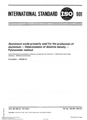 Aluminiumoxid, das hauptsächlich zur Herstellung von Aluminium verwendet wird; Bestimmung der absoluten Dichte; Pyknometer-Methode