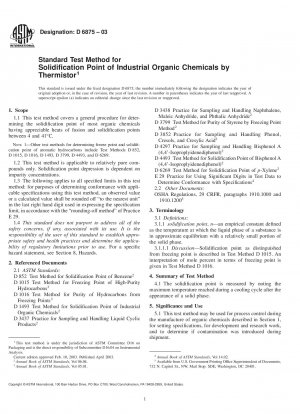 Standardtestmethode für den Erstarrungspunkt industrieller organischer Chemikalien durch Thermistor