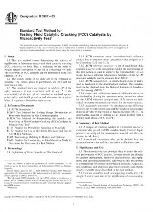 Standardtestmethode zum Testen von FCC-Katalysatoren (Fluid Catalytic Cracking) mittels Mikroaktivitätstest