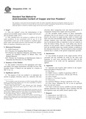Standardtestmethode für den säureunlöslichen Gehalt von Kupfer- und Eisenpulvern